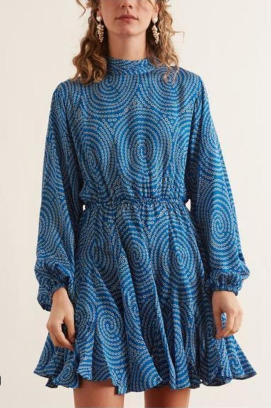 Rhode Resort Caroline Blue Mini Dress Large